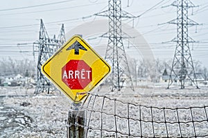 Electrical power field with freezing rain