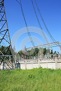 Electrical power high voltage substation