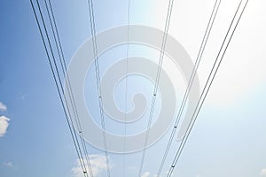 Electrical Power lines against clear Skype