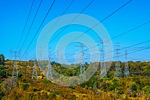 Electrical power lines over the hills