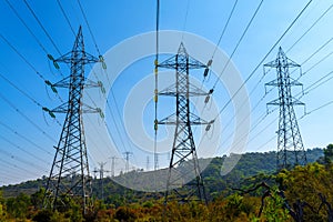 Electrical power lines over the hills in Victoria, Australia3