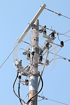 Electrical power lines pole