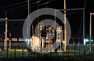 Electrical power plant by night