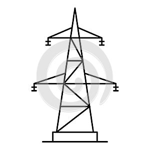 Electrical power station icon, outline style