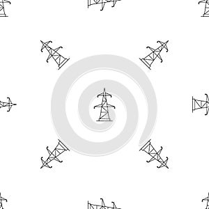 Electrical power station pattern seamless vector