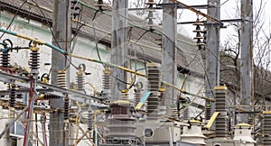 Electrical power transformer in high voltage substation