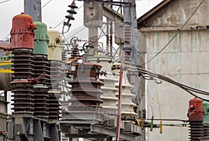 Electrical power transformer in high voltage substation