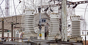 Electrical power transformer in high voltage substation
