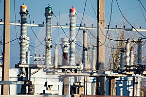 Electrical power transformer in high voltage substation