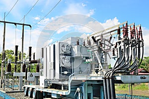 Electrical power transformer in substation