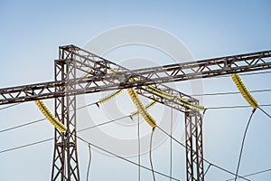 Electrical pylon and high voltage power lines