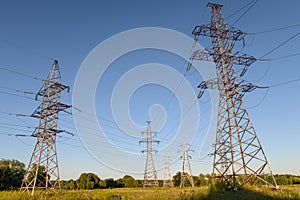 Electrical pylon and high voltage power lines