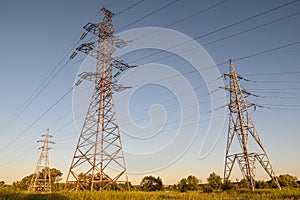 Electrical pylon and high voltage power lines