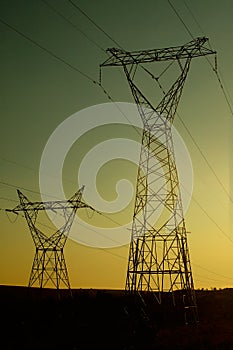 Electrical Pylons at sunset