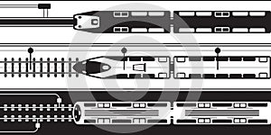 Electrical rail trains from above