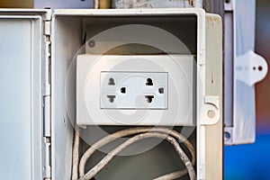 Electrical receptacle plug connection box