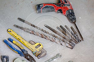 Electrical renovation work, many Hand tools