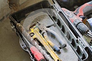 Electrical renovation work, many Hand tools