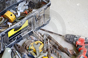 Electrical renovation work, many Hand tools