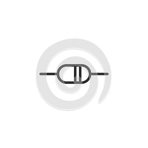 Electrical resistor line icon