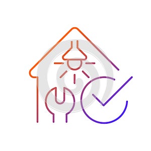 Electrical safety inspection gradient linear vector icon