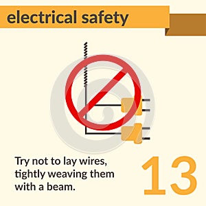 Electrical Safety simple vector art poster