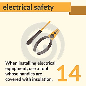 Electrical Safety simple vector art poster