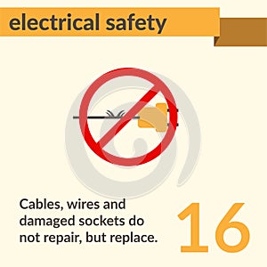 Electrical Safety simple vector art poster