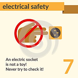 Electrical Safety simple vector art poster