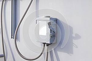 Electrical safety switch box on isolate background.main electrical switching control.