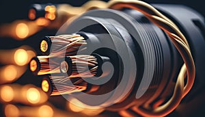 Electrical shielded cable with many wires, generative Al.