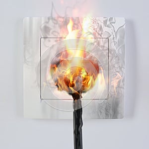 Electrical short circuit leading to plug ignition