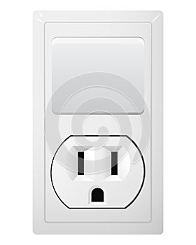 Electrical socket Type B with switch. Receptacle from Japan.