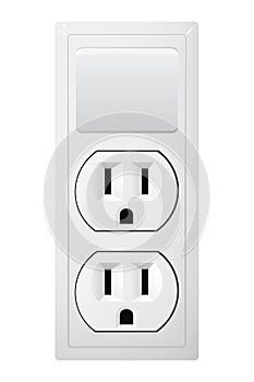 Electrical socket Type B with switch. Receptacle from USA.