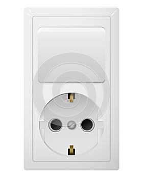 Electrical socket Type F with switch. Receptacle from Russia.