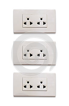 Electrical plugs isolated on white