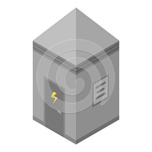 Electrical station box icon, isometric style