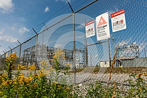 Electrical substation exterior fence photo