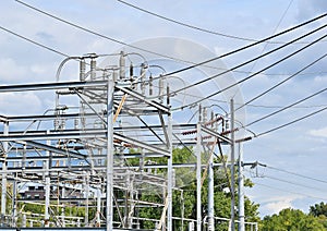 Electrical substation with isolators and cable