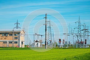 Electrical substation at town suburbs