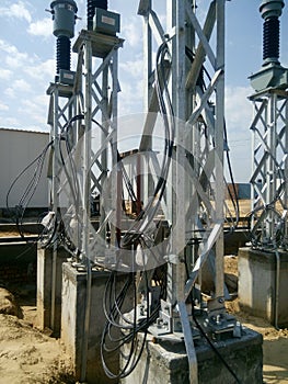 Electrical substation work under progress in Karnataka, india