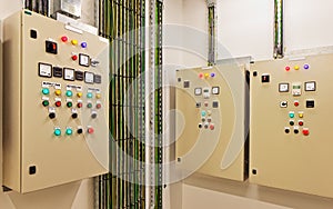 Electrical switch gear and circuit breakers that control heat, heat recovery, air conditioning, light and electrical power supply