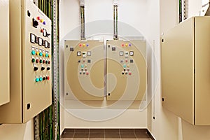 Electrical switch gear and circuit breakers that control heat, heat recovery, air conditioning, light and electrical power supply