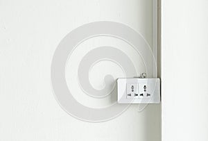 Electrical switch and plug on wall