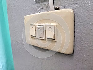 Electrical switch, power switch on the wall, Switch - turn on and off the lights.