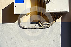 Electrical switchboard on the wall