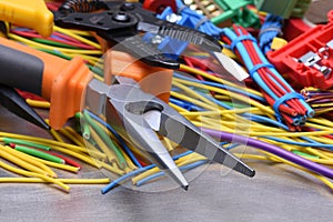 Electrical tools and cables used in electrical installations