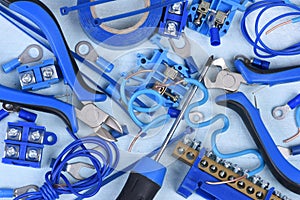 Electrical tools and component kit used in electrical installations