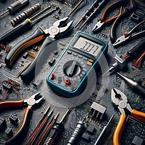 A electrical tools set, Ai generated image