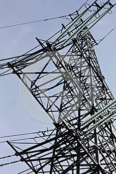 Electrical tower on a background of the sky